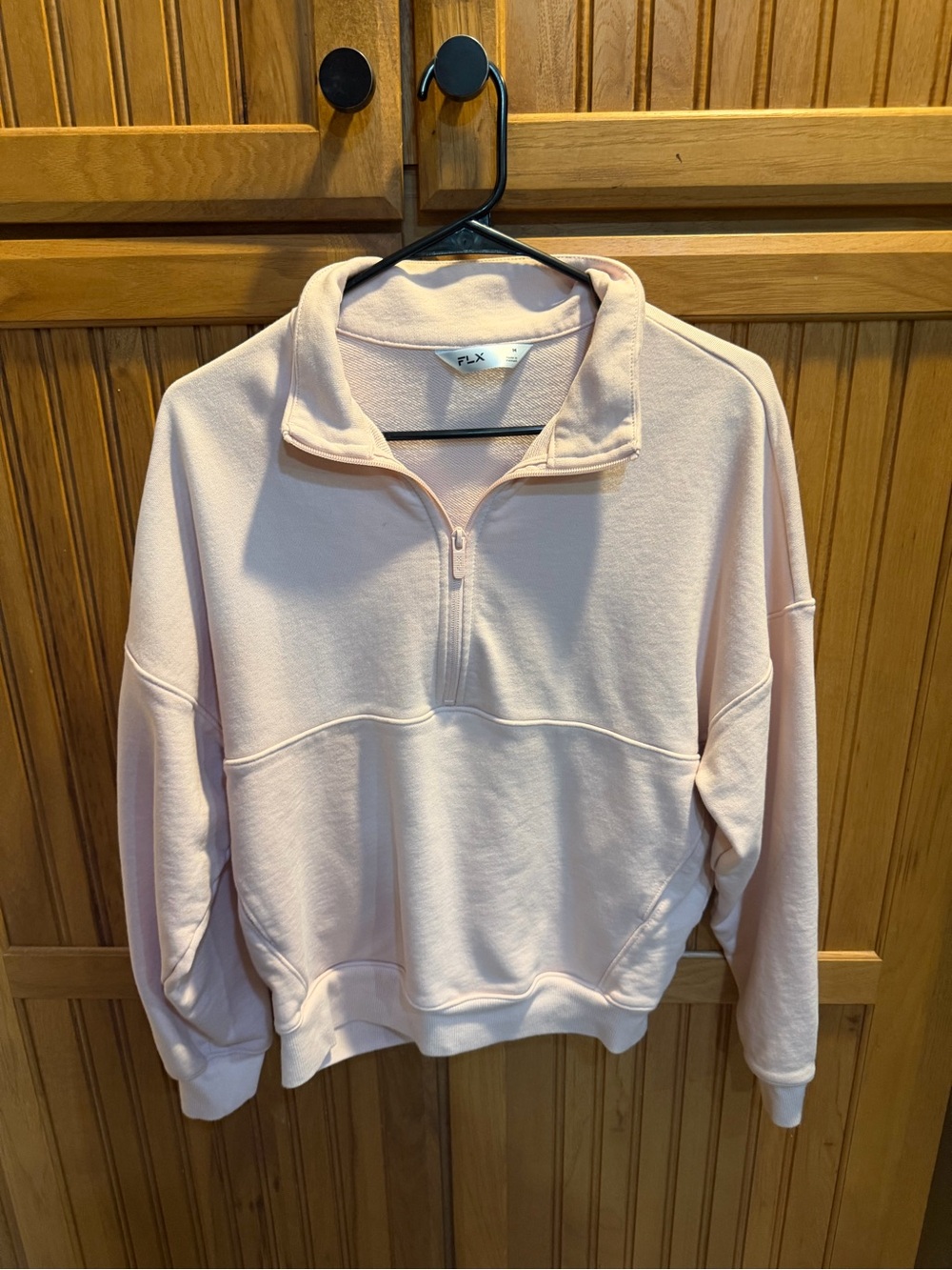 Women's Light Pink Half-Zip Pullover Sweater